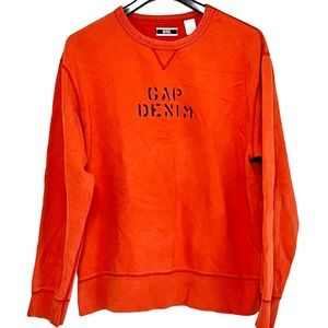 Vintage Gap Denim Orange Heavyweight Soft Sweatshirt 2001 Cotton Blend Size XL